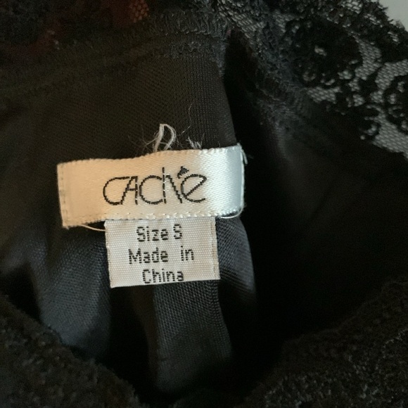 Caché vintage y2k fringe asymmetrical heavily embroidered 100% silk top - Picture 4 of 7